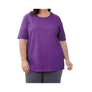 NEW ON THE PLUS SIDE cotton short sleeve tee - plus in acai